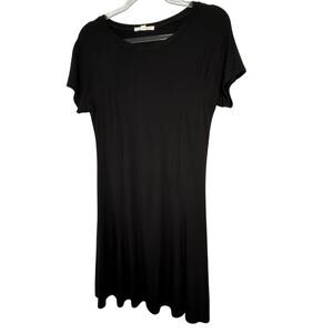 VANS Skater Mini Dress Black Ribbed Cap Sleeve Scoop Neck Womens Size S